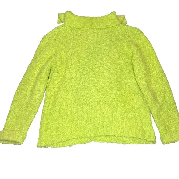 Vintage Talbots Women's Medium Lime Green Wool Blend Knit Pullover Sweater - Picture 5 of 5